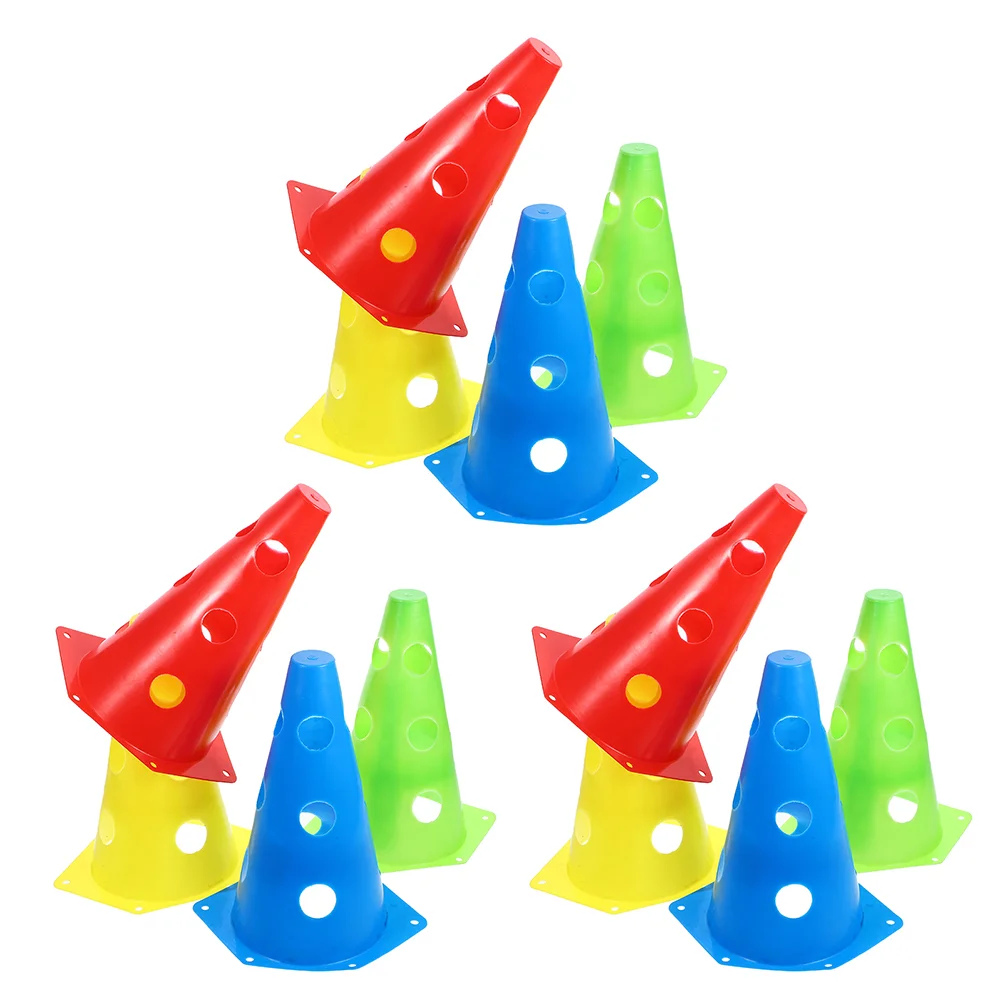 

12 Pcs Windproof Traffic Cone Football Cones Roller Skating Agility Soccer or Pe Mini Driving for Training