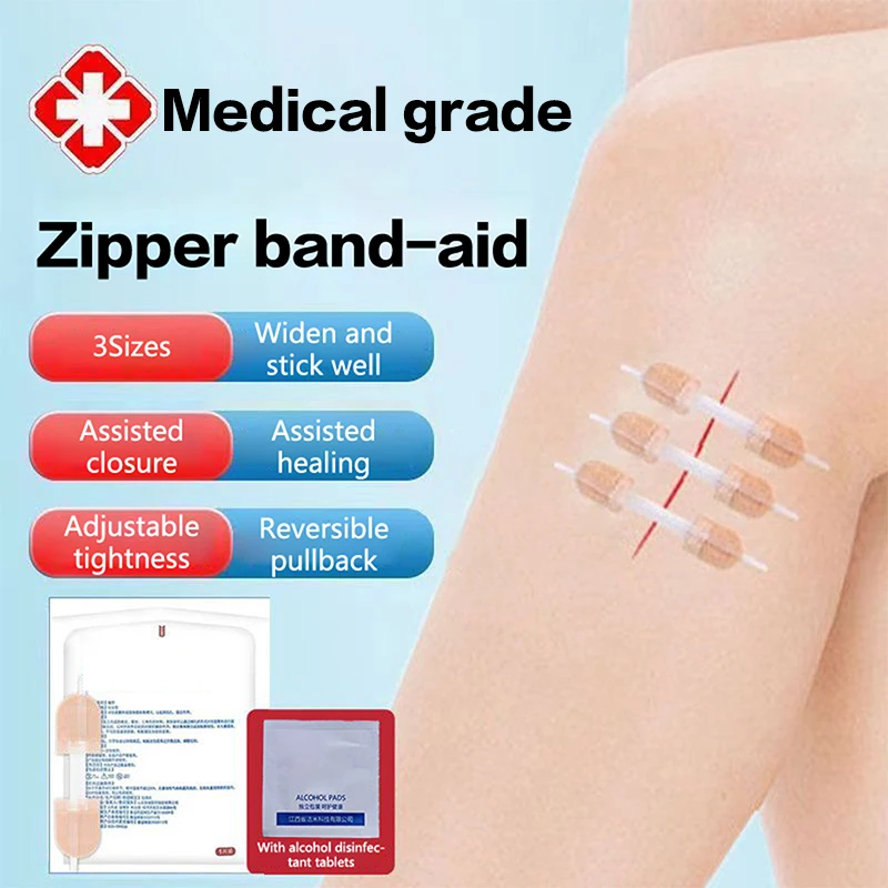 1pcs Sutureless Zipper Band-aid Medical Plaster First-aid Skin Wound Care Closure Woundplast Hemostatic Outdoor Adhesive Bandage