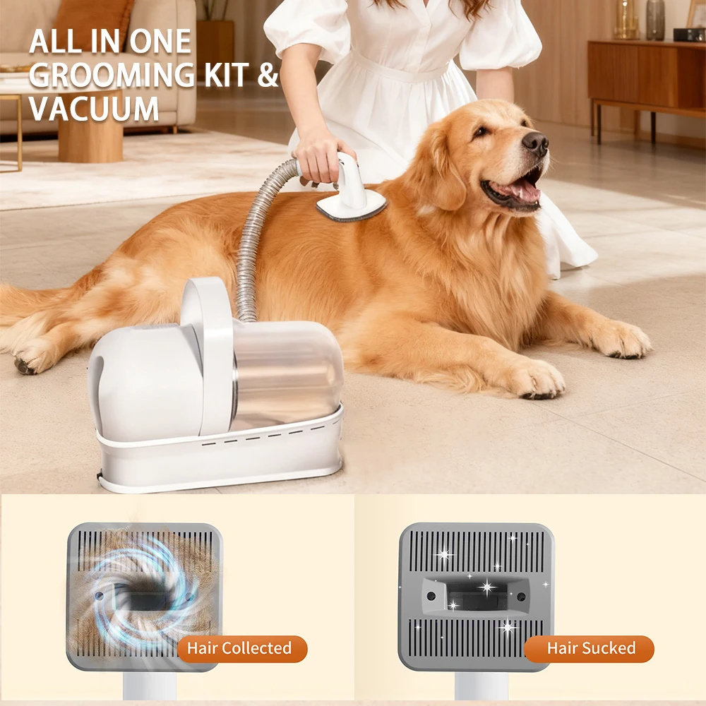 Multi-functional Pet Grooming Kit with Vacuum Cleaner Home Pet Hair Vacuum Grooming Tool Dog Hair Removal Vacuum for Pet Salons