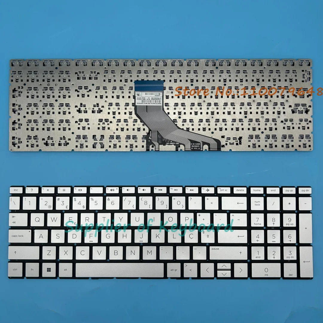 NEW Portuguese Keyboard For HP 250 G7, 255 G7, 256 G7, 250 G8, 255 G8,250 G9,255 G9,470 G7 Laptop Black/Silver