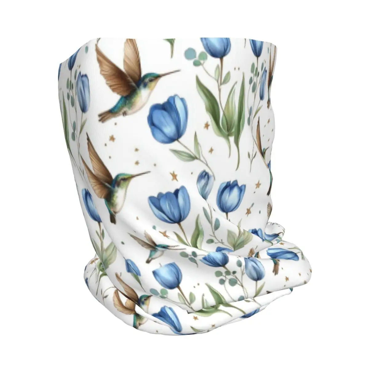 Tulips And Hummingbirds Bandana Neck Cover Wrap Mask Scarf Multi-use Headband Beanies Hat Unisex Adult Breathable