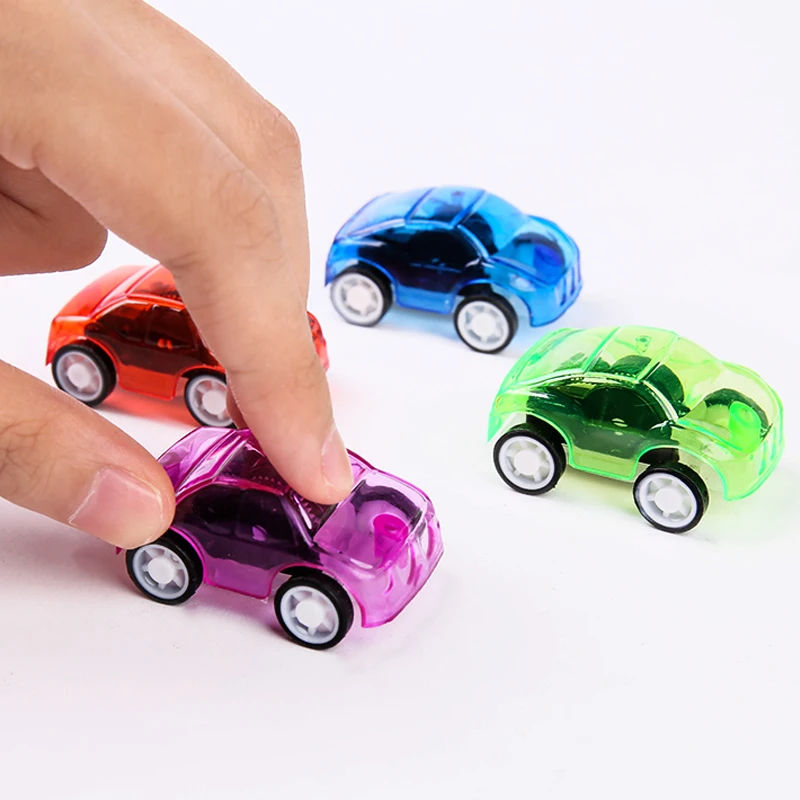 1-5pcs Baby Creative Mini Plastic Car Toy Car Set Cute Children Color Transparent Pull-back Car Model Game Toy Kindergarten Gift