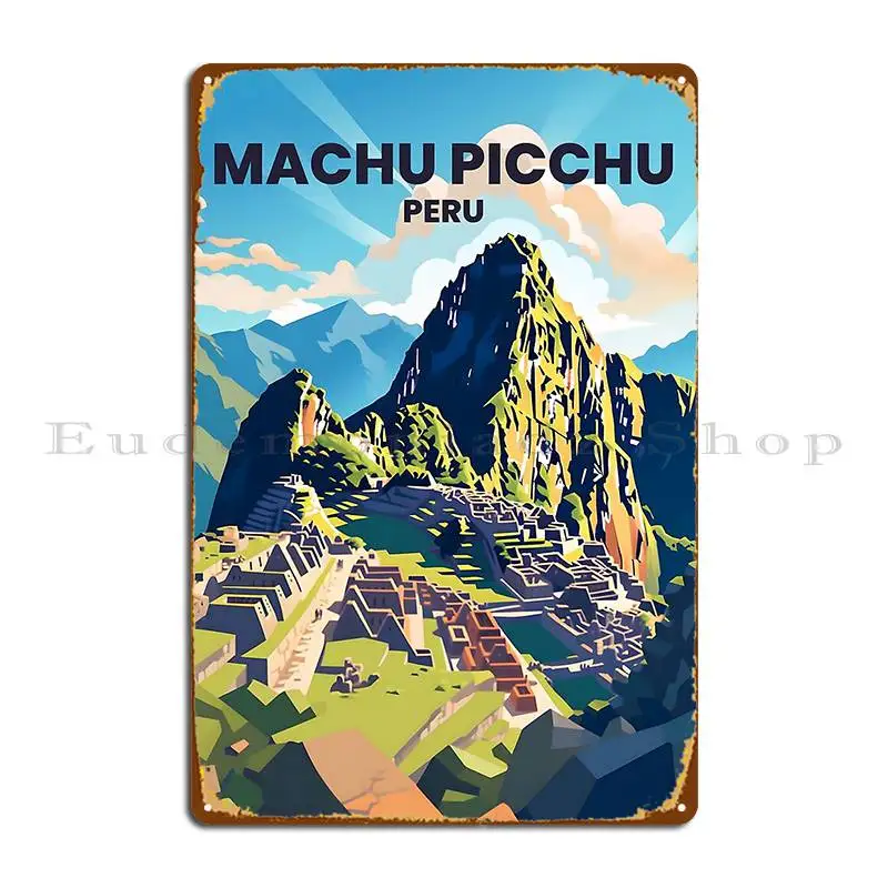 Mystical Ruins Of Machu Picchu Metal Plaque Poster Garage Kitchen Wall Decor Design Cinema Tin Sign Poster