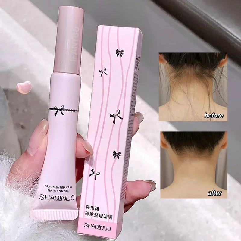 Broken Hair Styling Wax Cream Smoothing Finishing Stick with Big Brush Transparent Hair Shaping Gel Not Greasy Hair Care Tool