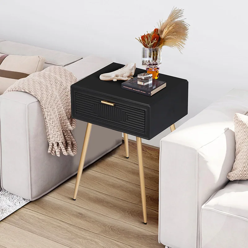 Light luxury storage bedside simple bedside table, small mini bedroom Italian wooden side cabinet