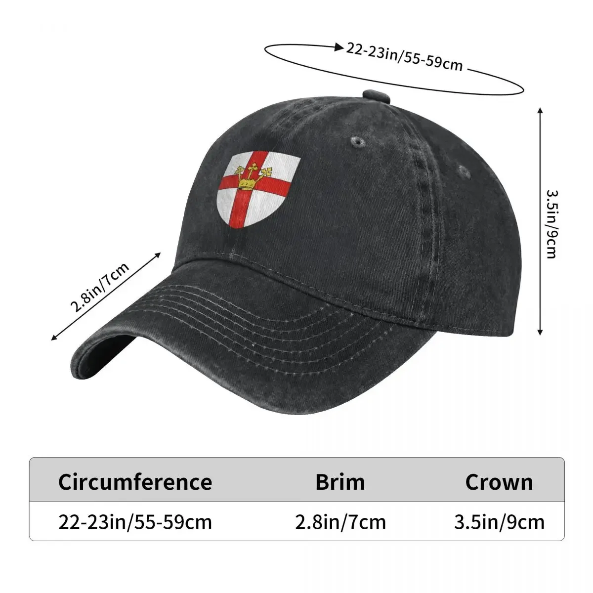Coat of Arms of Koblenz, Germany Baseball Cap Sunhat Christmas Hat Women's Beach Visor Men's image 6