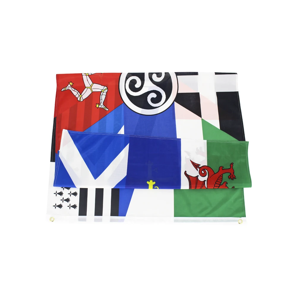 FLAGLAND 90x150cm European Pan Celtic Nations Flag Ireland Scotland Wales Brittany