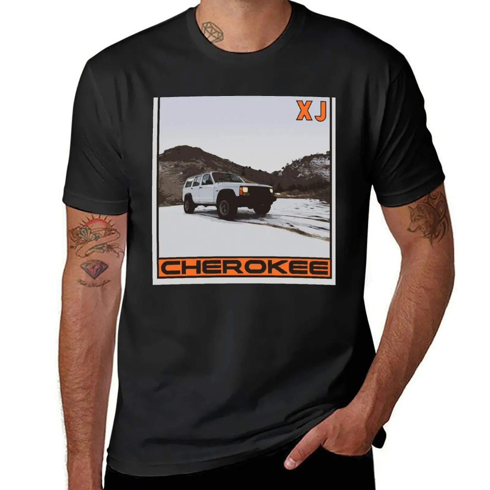 Cherokee XJ T-Shirt vintage korean fashion heavyweights summer tops mens graphic t-shirts