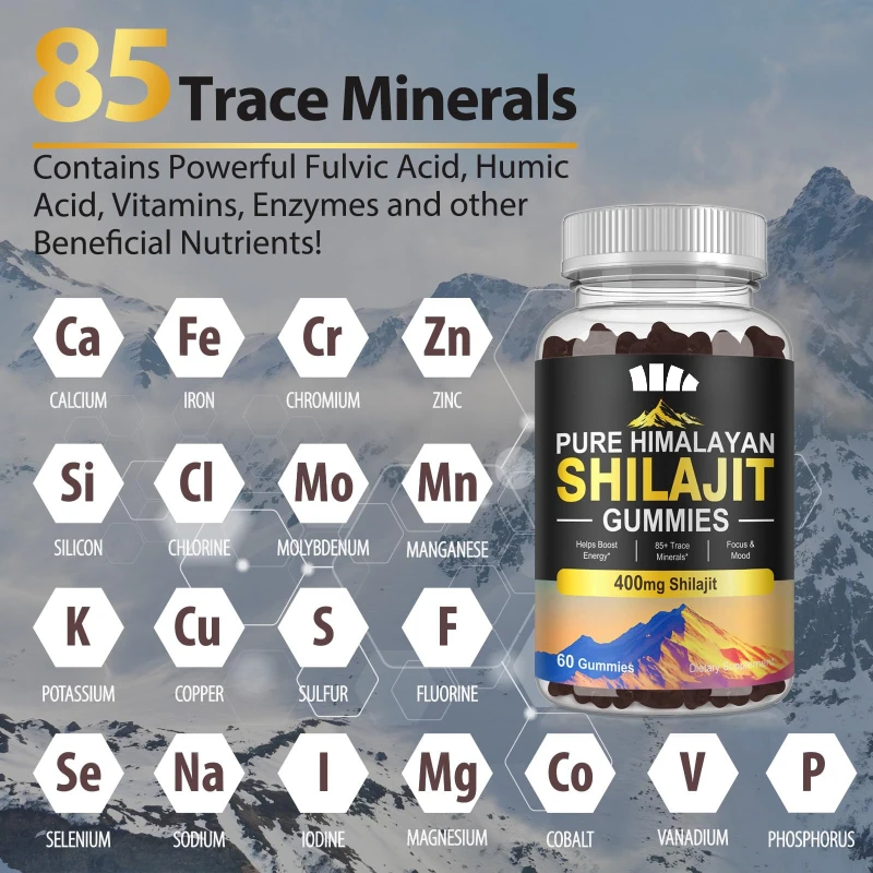 

Гималай-натуральная энергетическая поддержка, чистый гималайский ШILAJIT, 500 мг, минералы со следами 85 Plus, 50% гумовой кислоты
