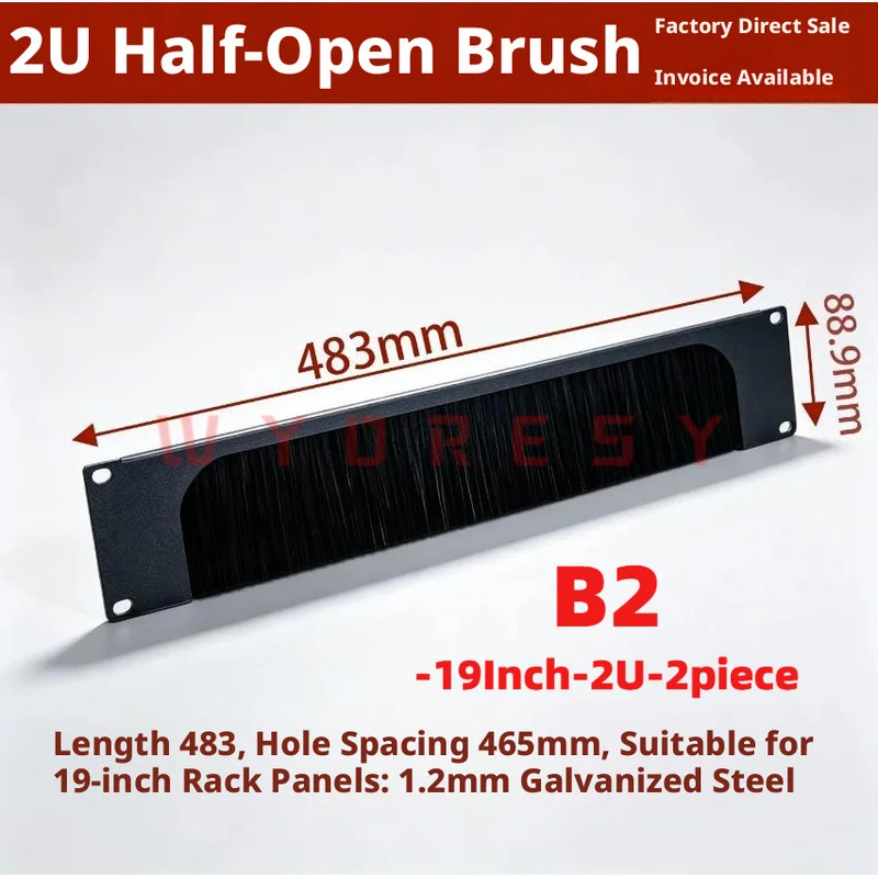 19Inch Network Cabinet 1U/2U Rack Brush Blank Panel Bristle Fitted Panel Retain Cable Pathways And Intercept Fine Dust Particles