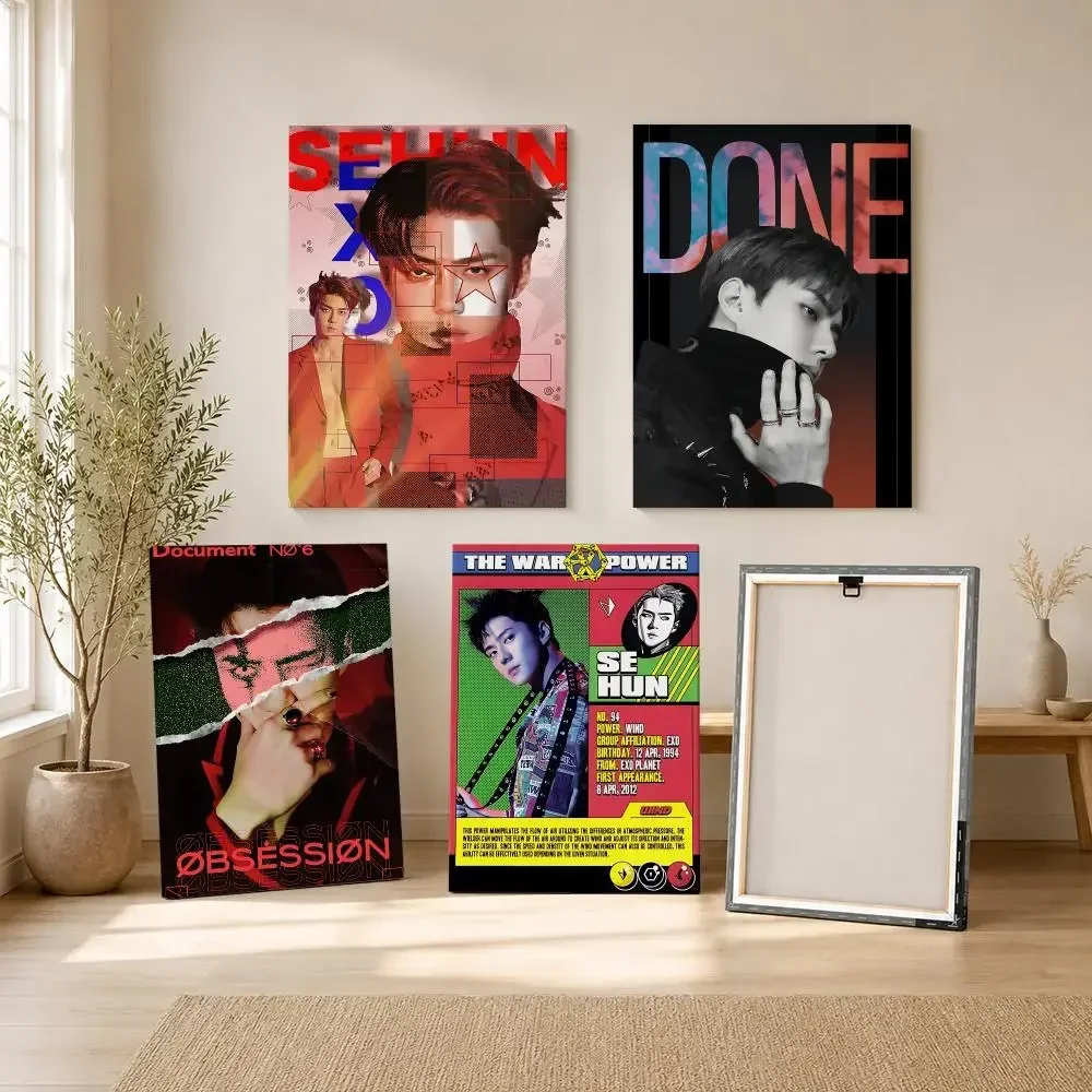 Best Seller S-SEHUN Painting Calligraphy Canvas Wall Art Living Room Bedroom Hallway ClearPrint Non-Fading&Gift