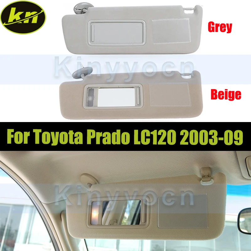 

Солнцезащитный козырек для автомобиля с подсветкой для Toyota Prado LC120 2003-2009, боковой солнцезащитный козырек с зеркалом, накладка на козырек, солнцезащитный экран