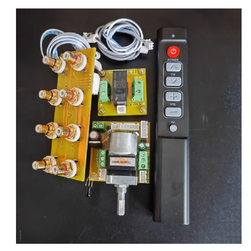 Remote Control Volume Potentiometer 4 In 1 Out Audio Switching Board Signal Selection Board 50K 100K Audio Module Accessories