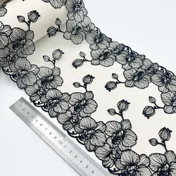 Bilateral Embroidered Lace Trim Net Embroidery Tulle Lace Fabric Mesh DIY Lace Sewing Fabric Bra Crafts for Lingerie Needle Work