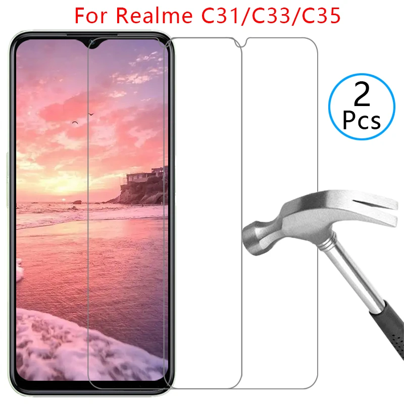 Coque de téléphone pour Realme C31 C33 C35, verre trempé pour C31 C33 C35 C31C C33C C35C, coque arrière 360 Realme Real Mi Relme C33case