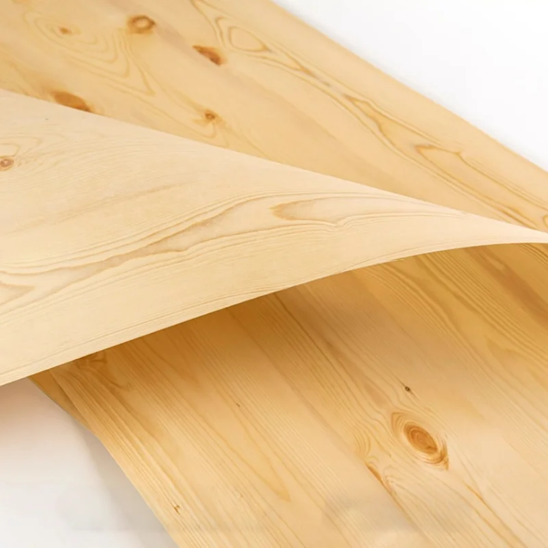 

0.5mm Natural Knotty Pine Wood Veneer Spliced Wide-Width for Tabletop Furniture Doors Interior Design Veneer Panels L:250*55cm