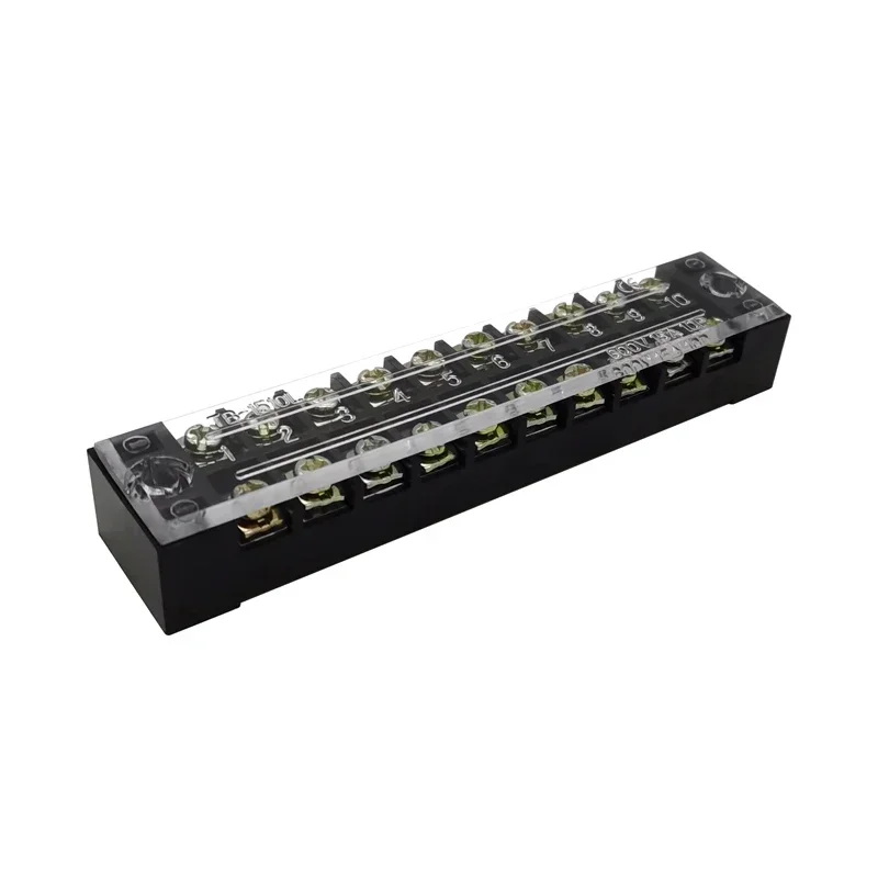 10Pcs Dual Row Barrier Screw Terminal Block Strip Wire Connector 600V 15A 3/4/6/8/10/12/15/20 Positions Optional