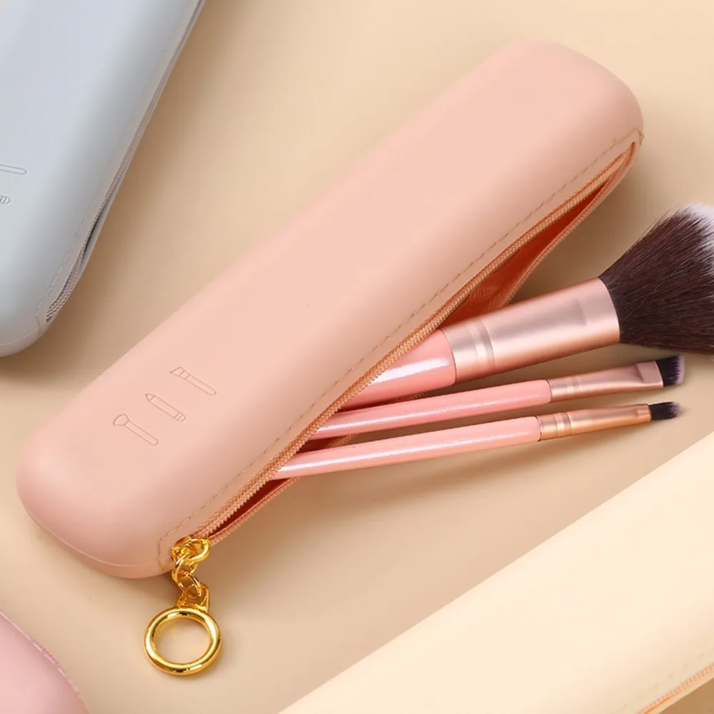 Travel Makeup Brush Holder Silicon Cosmetic Brushes Bag Portable for Getting Ready Travelling Cosmetic Case Makeup Organizers