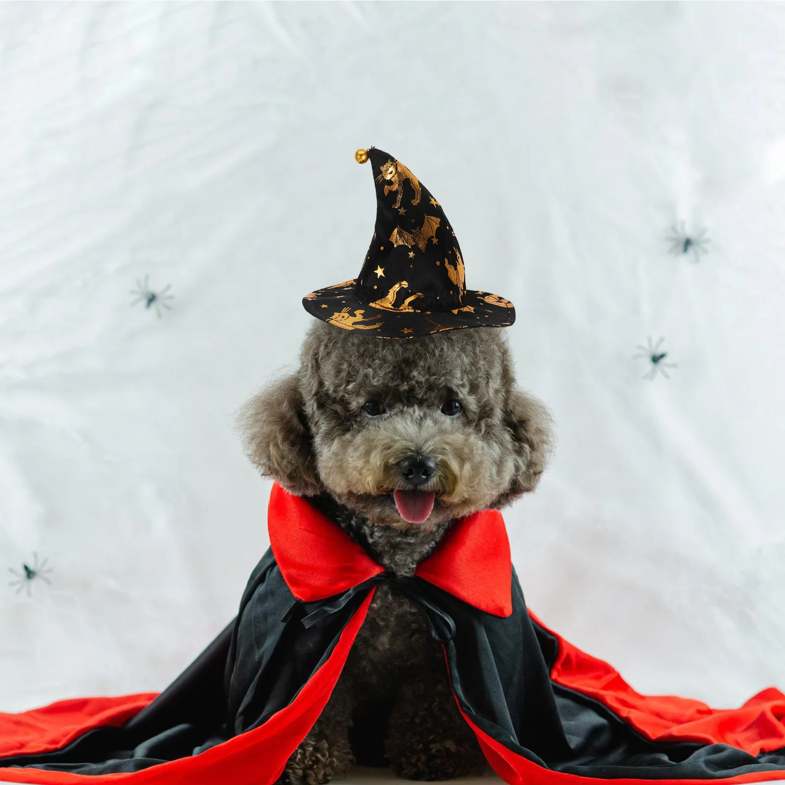 

1 set 1 Set Black Pet Witch Hat Cloak Small Lightweight Costume Accessory Halloween Festival Party Decoration Dog Cat Head Decor