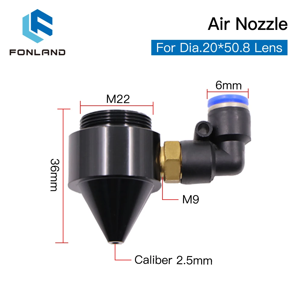 FONLAND Air Nozzle for Dia.20 FL50.8 Lens or Laser Head use for CO2 Laser Cutting and Engraving Machine