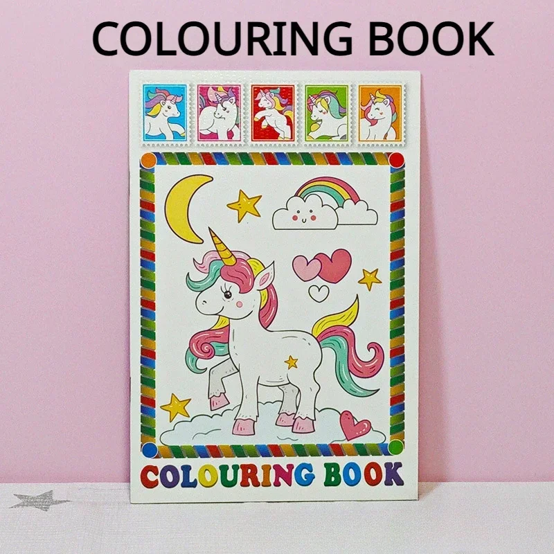 A5 Unicorn Horse Cartoon Coloring Book Kindergarten Graffiti Picture Book Smart Baby Children's Coloring Books for Kids Books