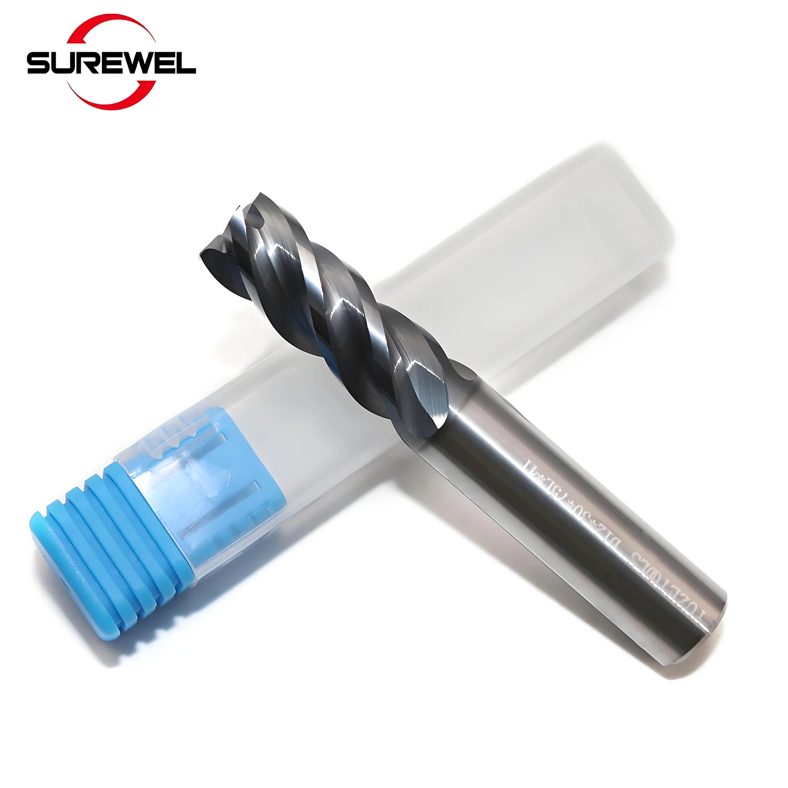 SUREWEL Fresa a candela in metallo duro ad alta efficienza a 4 scanalature per la lavorazione di acciaio inossidabile, fresa per utensili CNC in lega di titanio con rivestimento angolare a C