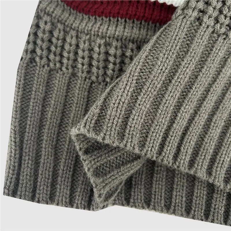 

Осень-зима, повседневный свитер на молнии в стиле ретро, женский трикотаж, длинный полосатый свитер в стиле ретро, зимняя мода