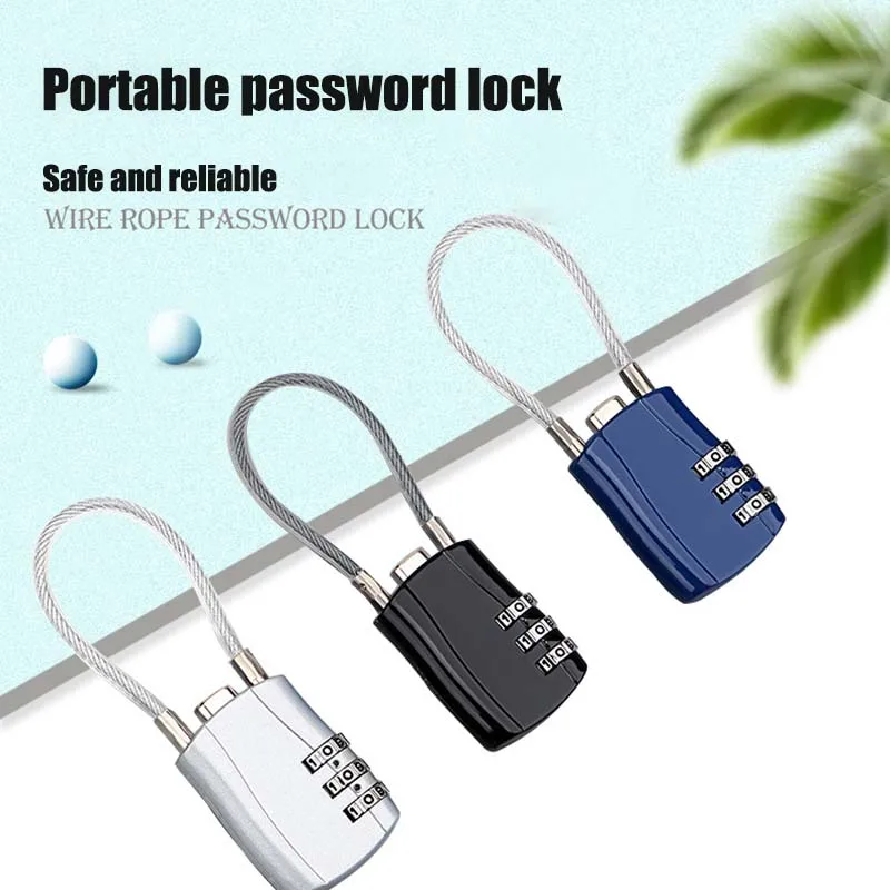 3 Digit Combination High Security TSA Customs Lock Helmet Lock For Backpack Trolley Case Luggage Suitcase Password Padlock