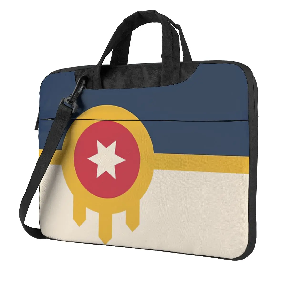 

Flag Of Tulsa, Oklahoma Laptop Bag Case Protective Vintage Computer Bag Bicycle Crossbody Laptop Pouch