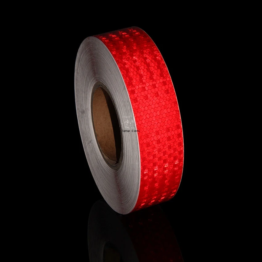 5cm*50m Red Reflective Tape PVC Bicycle Wheels Reflectors Sticker Bike Waterproof Warning Safty Strips Adhesive Decals For Truck