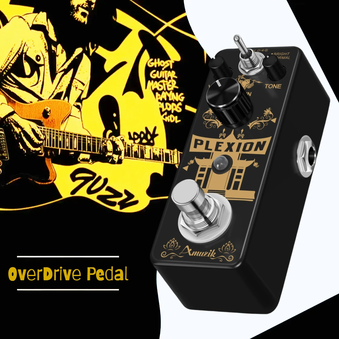 Amuzik Guitar Effects Overdrive Pedal Plexion Simulator Plexi Electric Guitar Single Pedals Attractive Super DIST Sound Black