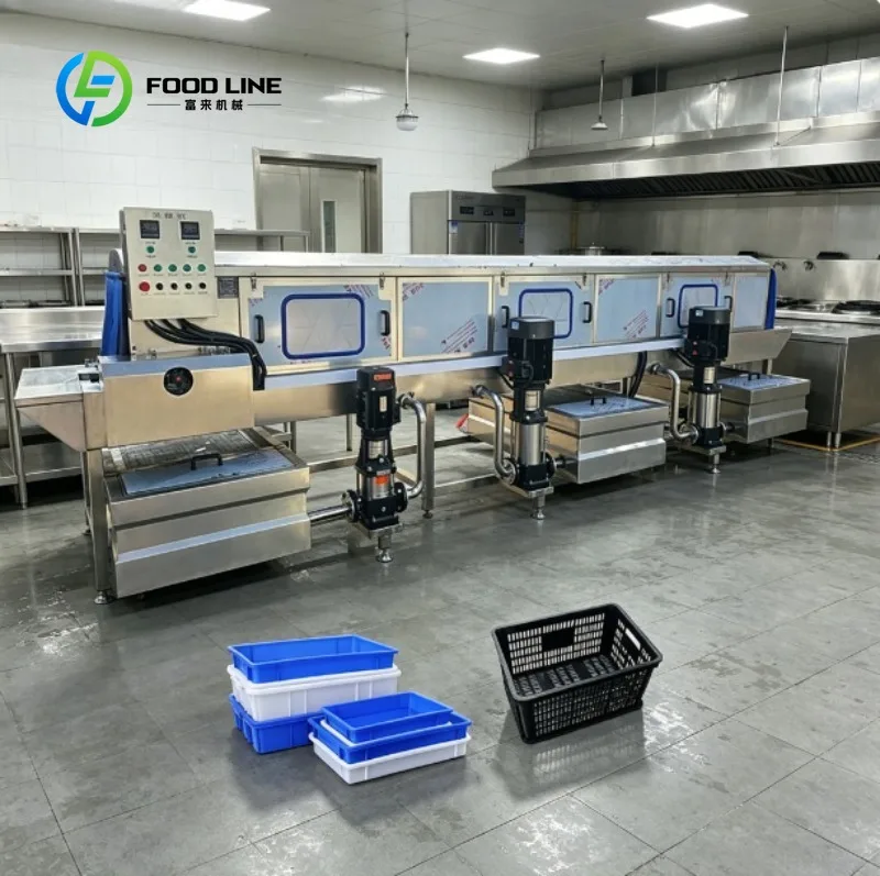 Commercial Crate Washing Machine Automatic Basket Washer for Fruits Vegetables and Seafood Processing