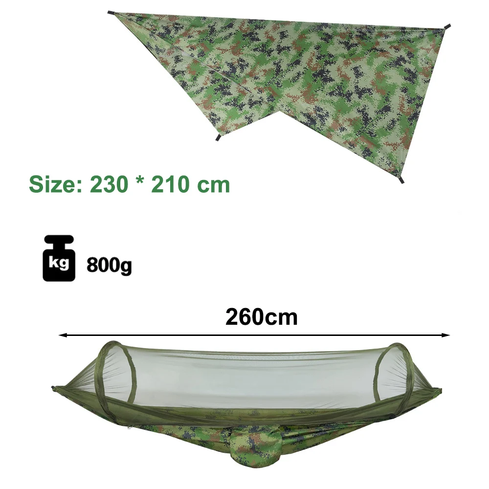 Anti Outdoor Camping Hammock With Mosquito Net And Rain Tent Equipment Supplies Shelters Camp Bed Survival Portable Hammock