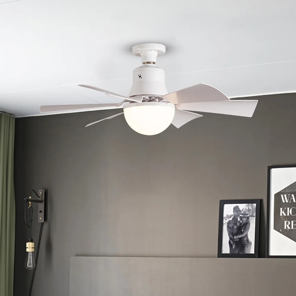 Ceiling Fan Light with Remote 3 Gear Wind Speed Wireless Fan Dimmable LED Light Fan 6 Blades for Living Room Bedroom