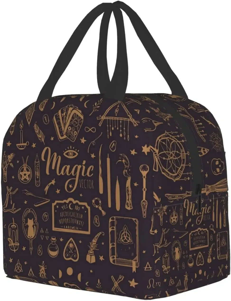 Women Insulated Lunch Bag, Alchemy Magic Witch Witchcraft Reusable Water-Resistant Cooler Lunch Tote Box, Boys Girls