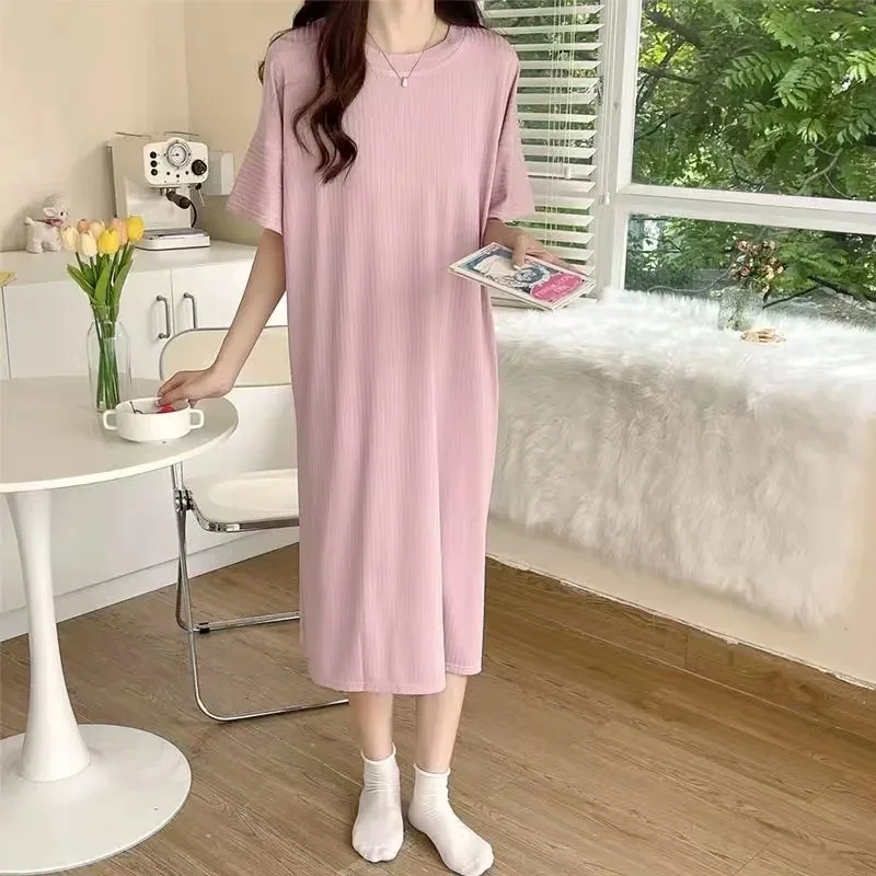 Women's Short-Sleeved Casual Short Dresses, Women's Loose T Shirt Fat Lady Female Clothing, Oversize Big Large Size 150kg Summer