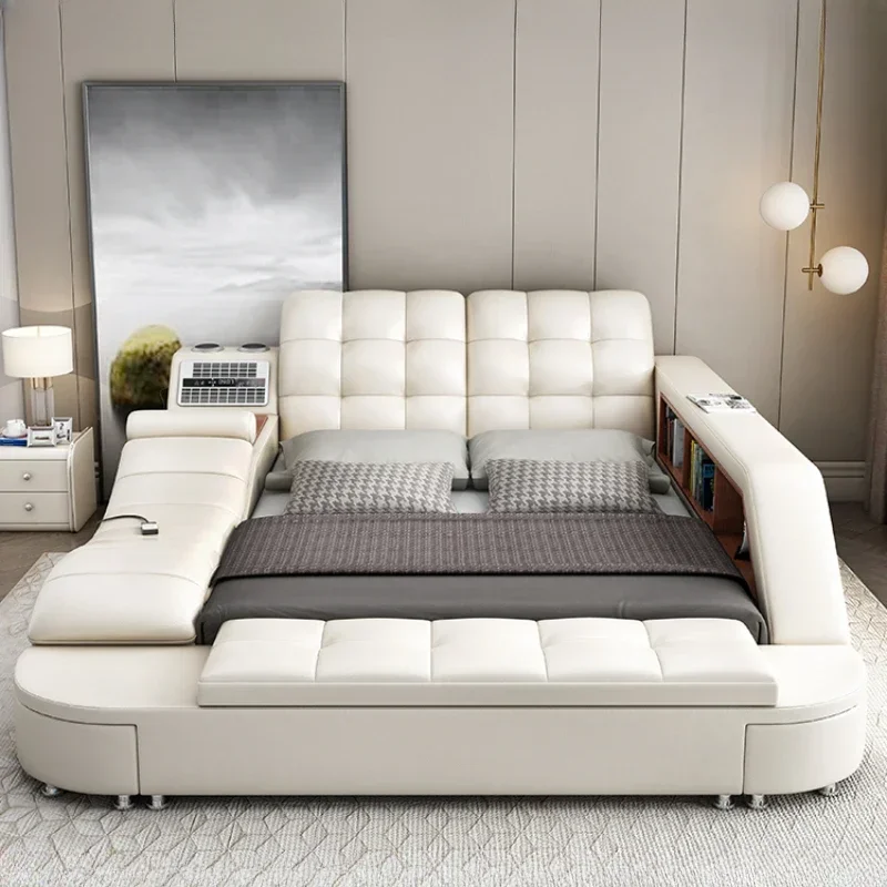 Master Under Storage Double Bed Aesthetic Master Nordic Multifunctional Bedroom Bed Frame Modern Design Cama Casal Furniture