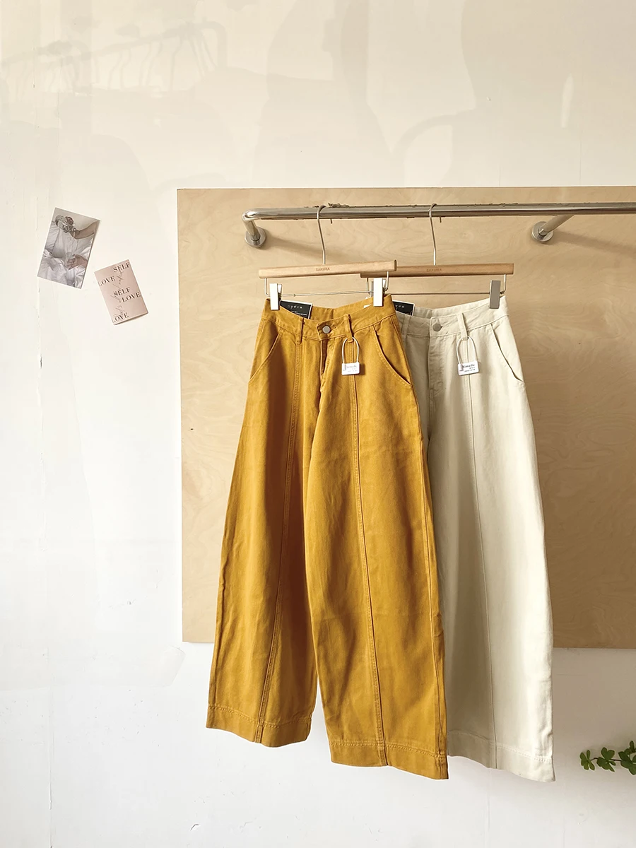 

Ретро джинсы женские с высокой талией, свободного кроя, утягивающие, весна 2026, с эффектом потертости, универсальные, удобные, из полиэфирного волокна