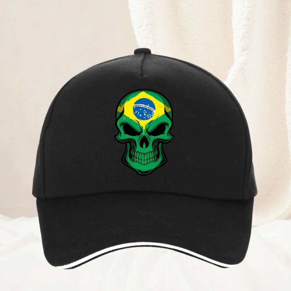 

Brazilian flag baseball cap skull fashion jungle combat caps adjustable outdoor cotton casual hat hip hop sports hats
