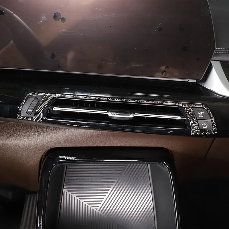 For BMW X1 U11 2023-2025 Soft Carbon Fiber Car Center Control Air Outlet Frame Trim Sticker Car Interior Accessories LHD