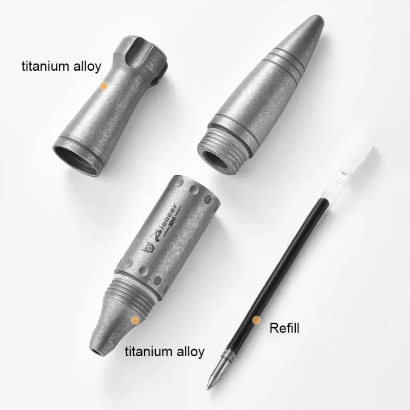 Titanium Alloy Keychain Pen Portable School Business Office Signature Writing Ballpen Men Women Gift Break Windows EDC Tools