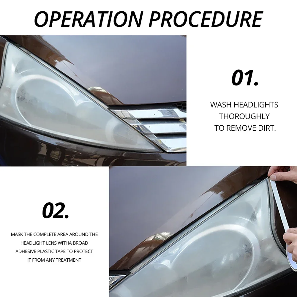 1set 30ml Car Headlight Repair Coating Oxidation Rearview Anti-scratch Paint Cleaner Headlamp Assembly Auto Care Tools Cleaning