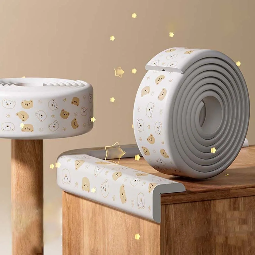 

Double-sided Tape Baby Anti-collision Strip Traceless Cartoon NBR Edge Corner Bear Grey Anti-collision Protection Corner Walls