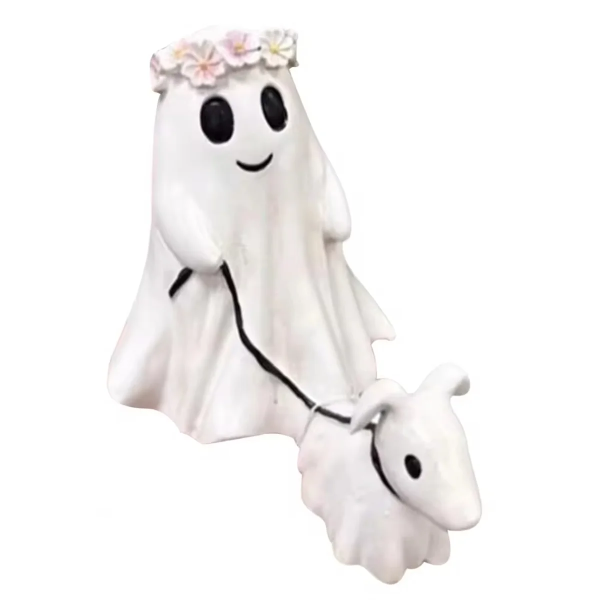 ABJY fantôme marche fantôme marche chien Statue Halloween fantôme décor intérieur extérieur effrayant fantôme chien Halloween Figurine fantôme A