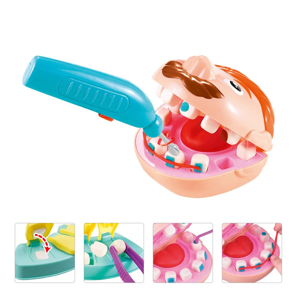 

Clay Toy Set Children Plasticine Mold Tooth Extraction Clay Model Simulation Dentist Kit Kids Plaything Family Gift Dental Tools
