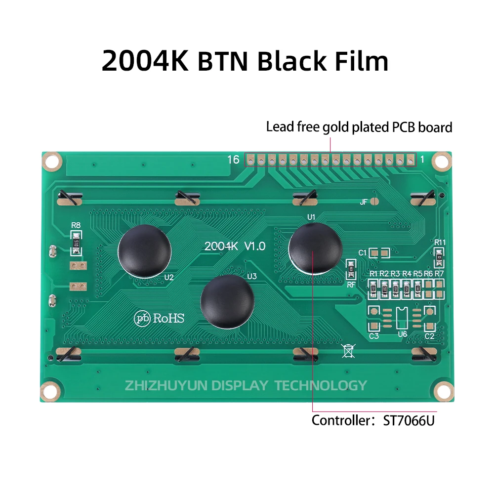 2004K Karakter Lcd-Scherm Btn Zwarte Film Ijs Blauwe Groothoek Intelligente Elektronische Lcd-Module Monitor