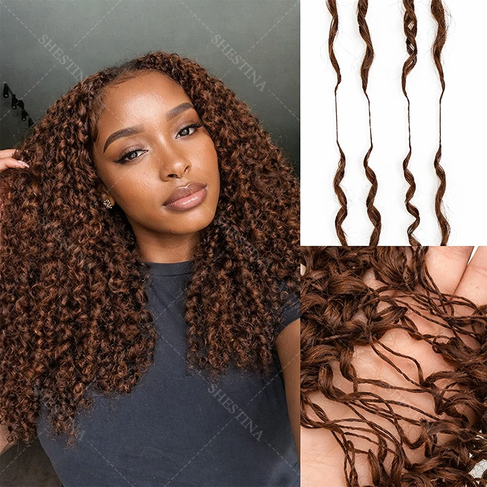 

Темно-коричневые глубокие волны, вязанные крючком человеческие волосы, невидимые без узлов, предварительно закрученные вьющиеся перья, вязанные крючком косы, наращивание волос для волос в стиле бохо