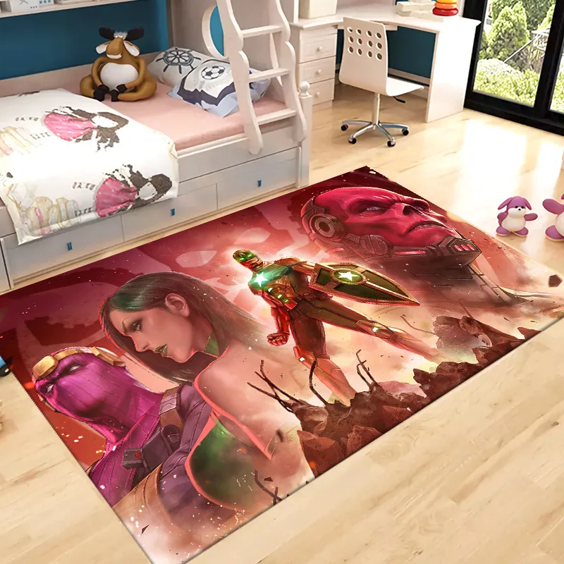 Marvel Avengers League Pattern Home Large Area Carpet Iron Man Living Room Kitchen Anti Slip Rug Bedside Decorative Floor Mat