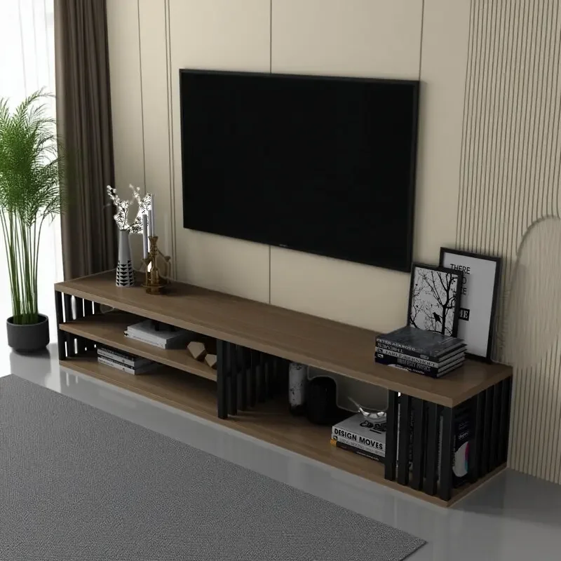 TV cabinet style, modern simple light luxury living room, double-decker TV cabinet, floor-to-ceiling audio amplifier, TV table