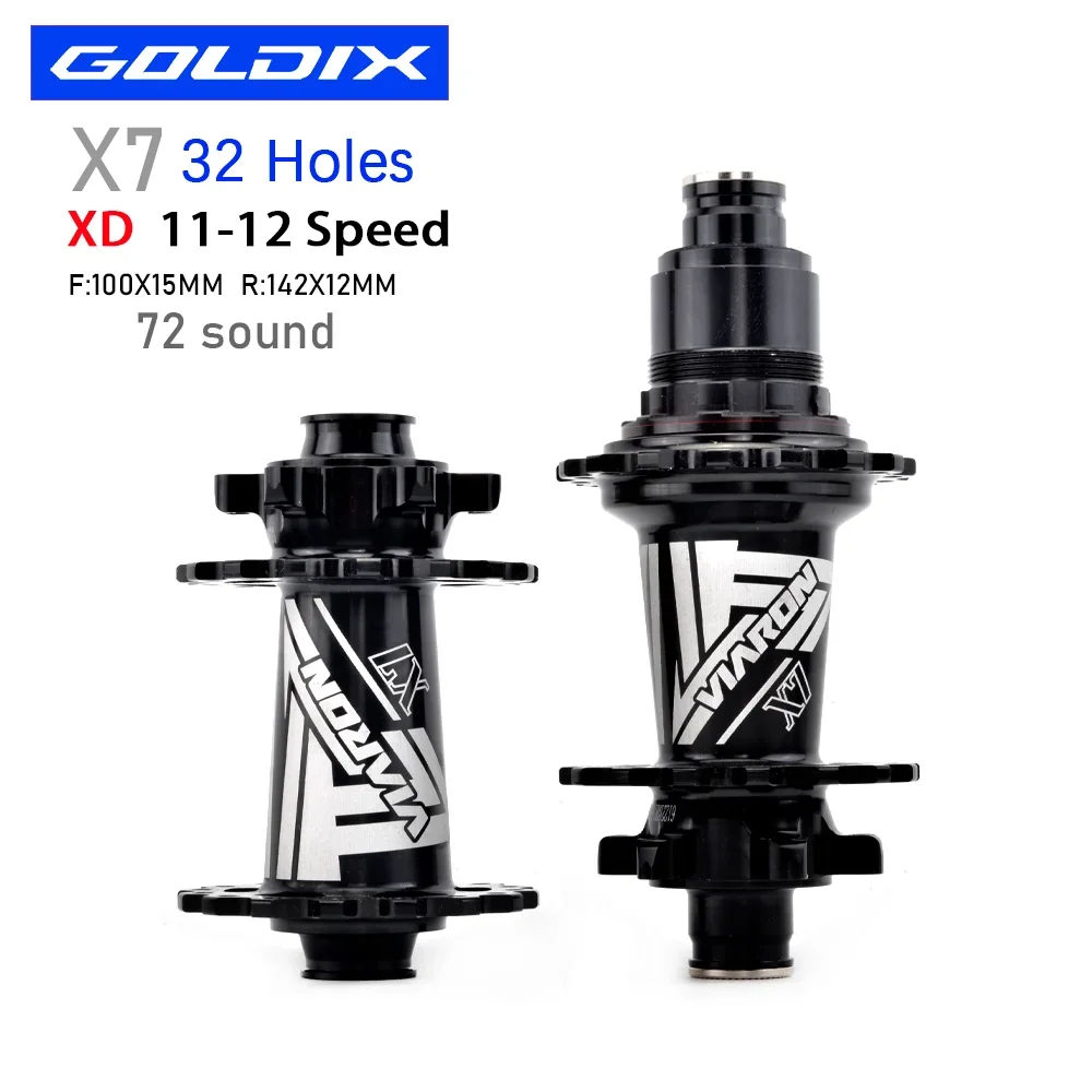 GOLDIX Bicycle Hubs NBK 4 Sealed Bearing 32 Holes Mountain Bike Hub 6Bolt Disc Brake HG/XD/MS Hub Body for Shimano SRAM 8-12S